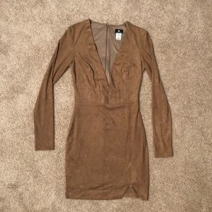Va Va Voom Suede V-neck Dress